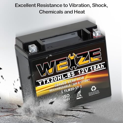 image for Weize YTX20HL-BS Battery, High Performance - Maintenance Free - Sealed