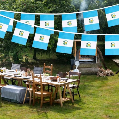 Image of Guatemala Flags Guatemalan String Flag Banners for Patriotic Events Independence Day Sports Bars Inside Outside Decorations 33 Feet 30 Flags