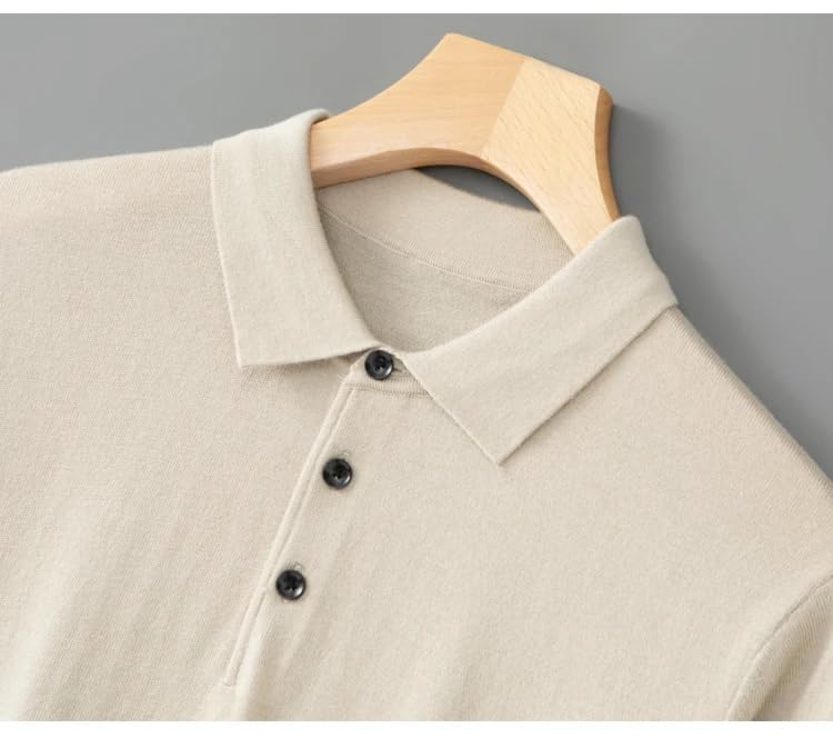 Men Knitted Pullover Long Sleeve Business Pullover Lapel Collar Casual Loose Fit Sweater2