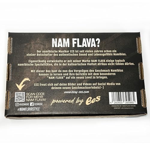 Nam Flava Fleischbox - (Geschenkbox) Biltong, Braai Gewürz, Kapana & Chutney