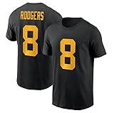 Gridiron Grip Aaron Rodgers #8 Football Shirt Jersey 100% Cotton Pittsburgh (2XXL, Alternate Black)