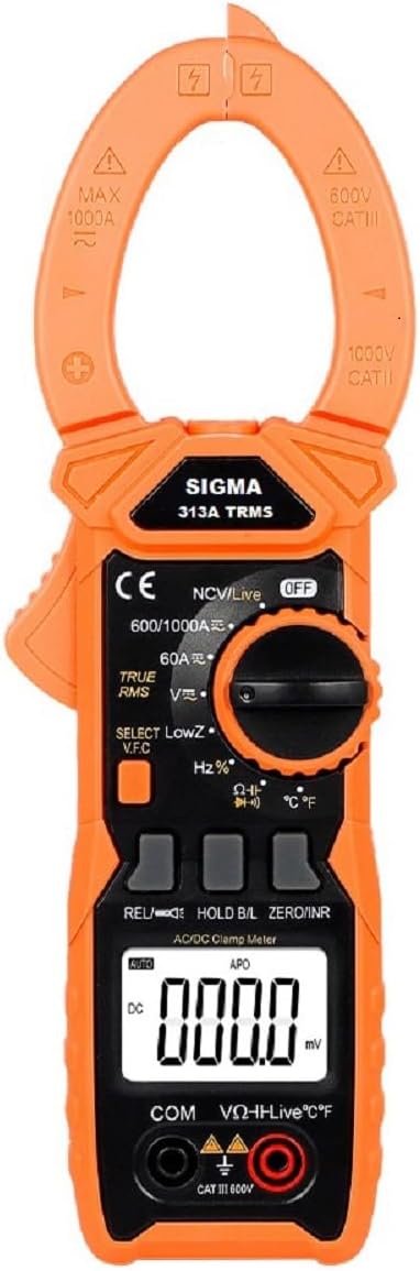 Digital Ac/Dc True Rms Clamp Meter 313A Trms, 1000Amp Ac/Dc - With Calibration Certificate, Yellow