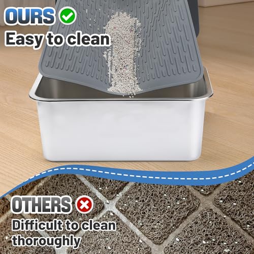 MEWTOGO Tapete de areia de silicone para gatos - 39 x 69 cm, impermeável, antiderrapante, tapete par