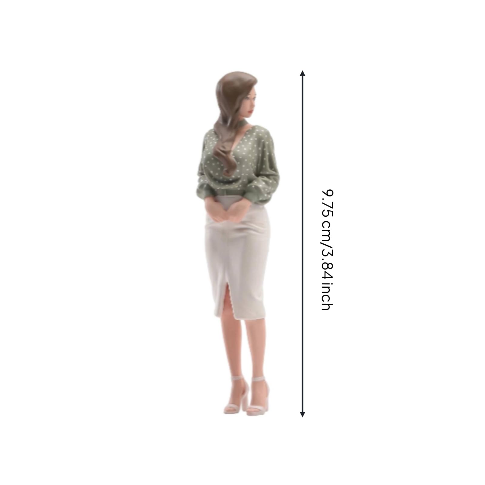 Handbemalte Miniaturfigur handbemalt Sitzende Frauenfigur Detailreich Resinfigur für Miniaturszenen, 1/18, Sitzende Frau Mit Gekreuzten Beinen, Fein Bemalt