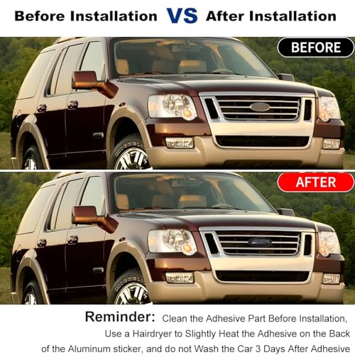 Image of for Ford Emblem, 7 Inch F150 Front Grill Tailgate American Flag Emblem for 04-10 Explorer 03-06 Expedition 07-14 Edge 07-12 Fusion 08-15 Escape 99-04 F150 F250 F350