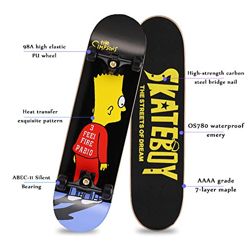 Skateboard 7 couche coup de pied concave pour figures et tricks