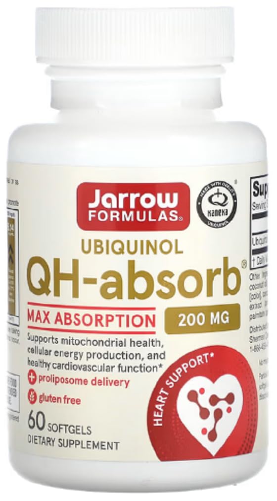 Jarrow Formulas - Ubiquinol QH-absorb | 200 mg für Zellenergie und Herzgesundheit - 60 Softgels