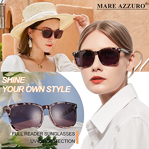 MARE AZZURO Reader Sunglasses for Women 0.50 0.75 1.00 1.25 1.50 1.75 2.00 2.25 2.50 2.75 3.00 3.25 3.50 3.75 4.00 (Leopard, 175)2