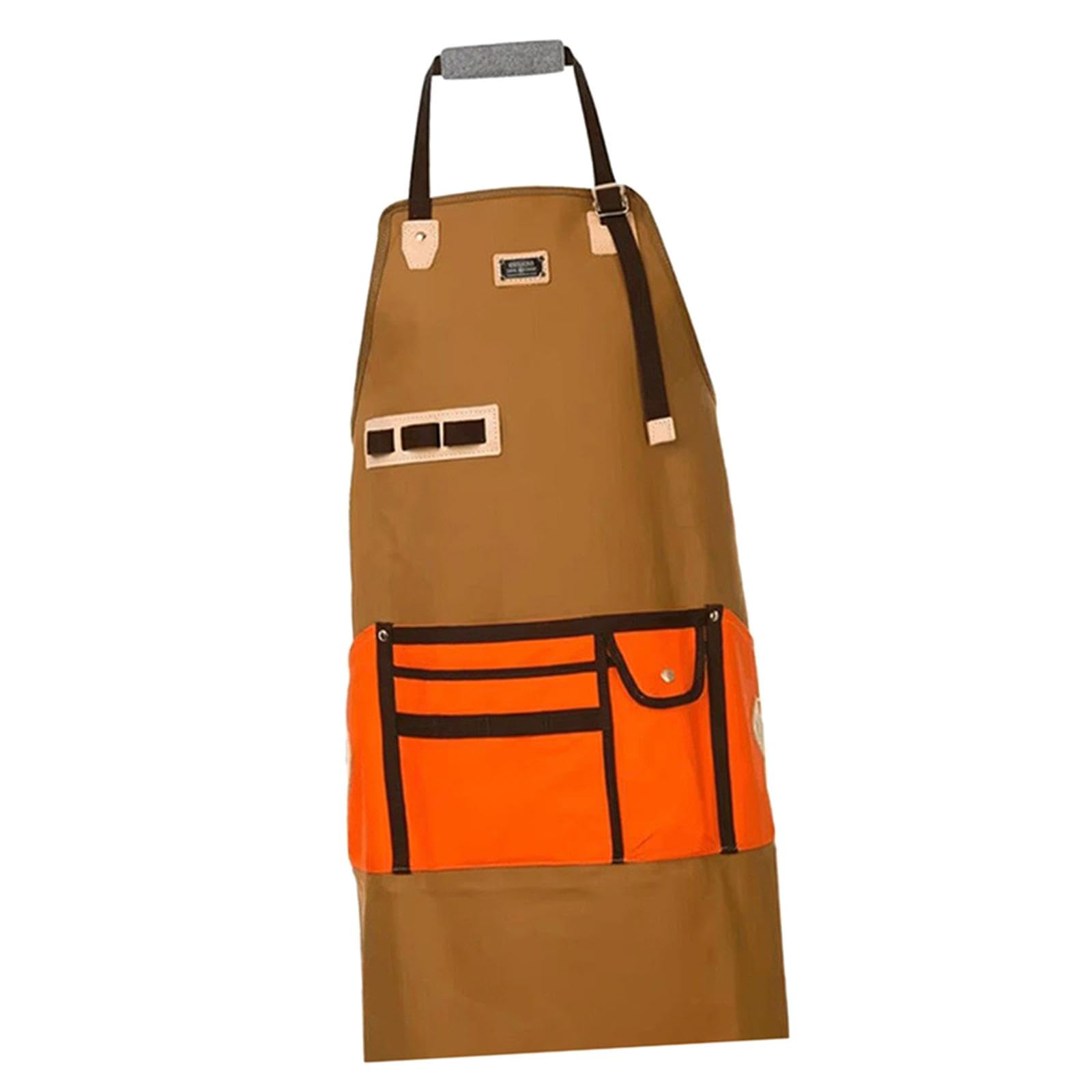 calandis ™ Hairdresser Apron Hair Stylist Apron for Dishwashing Gardening Cosmetologist Brown with orange | Styling Capes & Gowns | Salon & Spa Equipment-picture-15