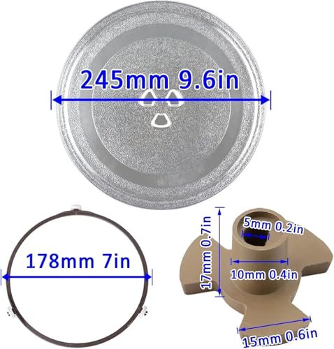 Image of Microwave Oven Glass Turntable Rotating Plate Tray Compatible with All 20 L Model - Round Heat Resistant Replacement Plate for Even Cooking and Smooth Rotation (9.5 Inch) (NOT for Samsung ONLY)