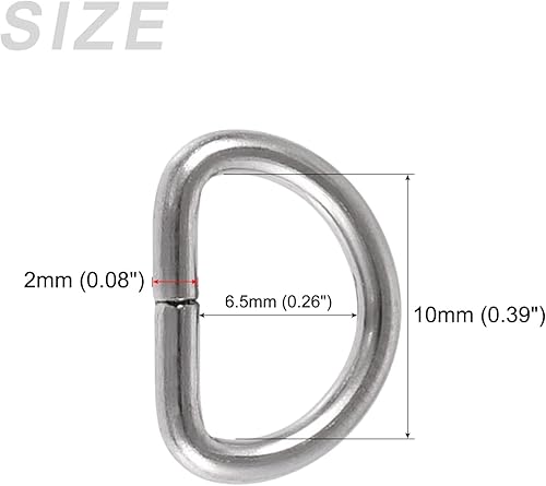 Miniatura 2 de METALLIXITY Metal Rings Non-welded D-shaped Ring Buckles for Hardware DIY Keychains Card Holders Purse