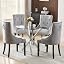 With 4 Grey Velvet Knocker Chairs