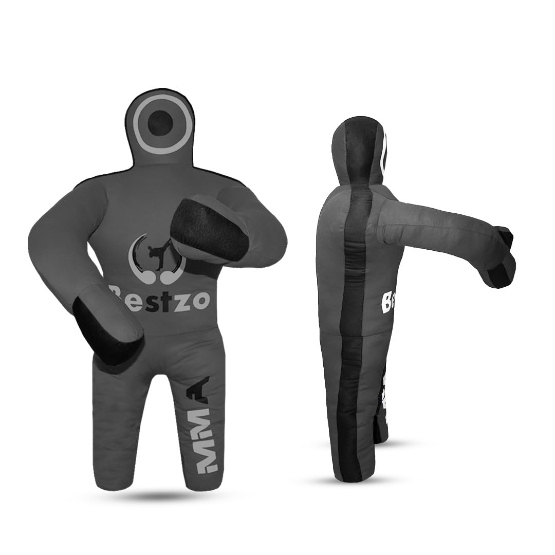 MMA Grappling Dummy- Punching Bag for Kids Wrestling BJJ Judo Karate Throwing Self Defense Boxing Brazilian Jiu Jitsu Dummies - UNFILLED (Black Gray)
