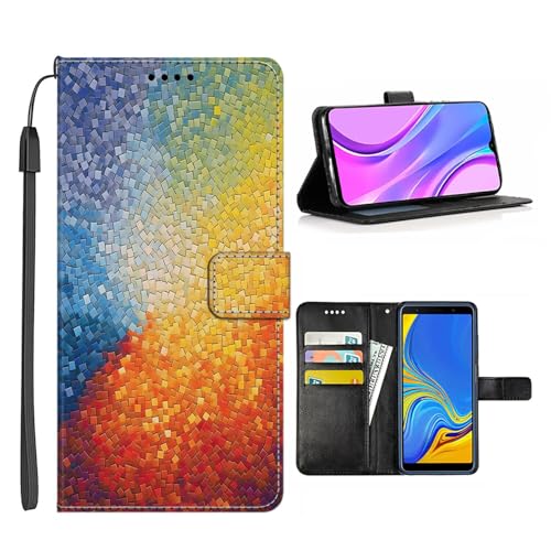 KOLHUBI Wallet Case Suitable Compatible with Moto E13 E20 E30 E40 E22 E22S E32 E 2020 X30 Pro X40 X40 Pro Rainbow Cloud-9 with Card&Cash Holder