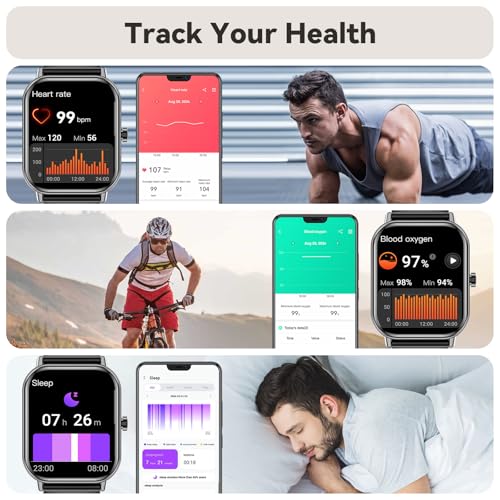 Haulvean Smart Watch for Men Women Answer/Make Calls,1.85''HD Smartwatch with Pedometer 24/7 Heart Rate SpO2 Sleep Monitor,110+ Sports Fitness Watch,IP68 Waterproof Activity Tracker for Android iOS - Image 4