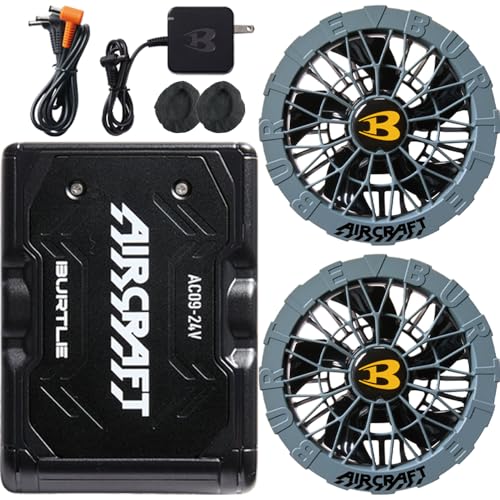 バートル 24Vバッテリー Mレッド ファン ミドルグレー セット BURTLE バートル 24Vバッテリー Mレッド ファン ミドルグレー セット