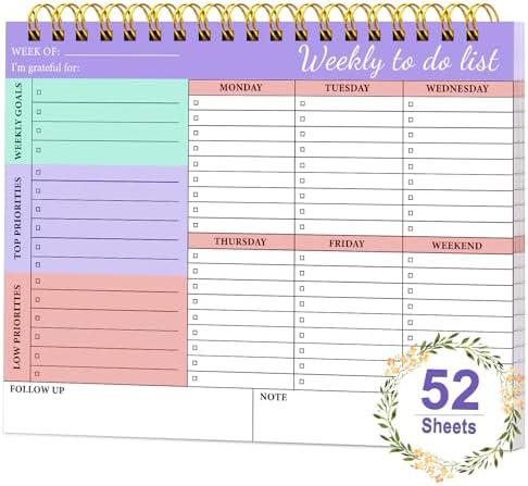Getvow Weekly Planner Notepad - 7" x 10" Weekly Pad Organizers Habit ...