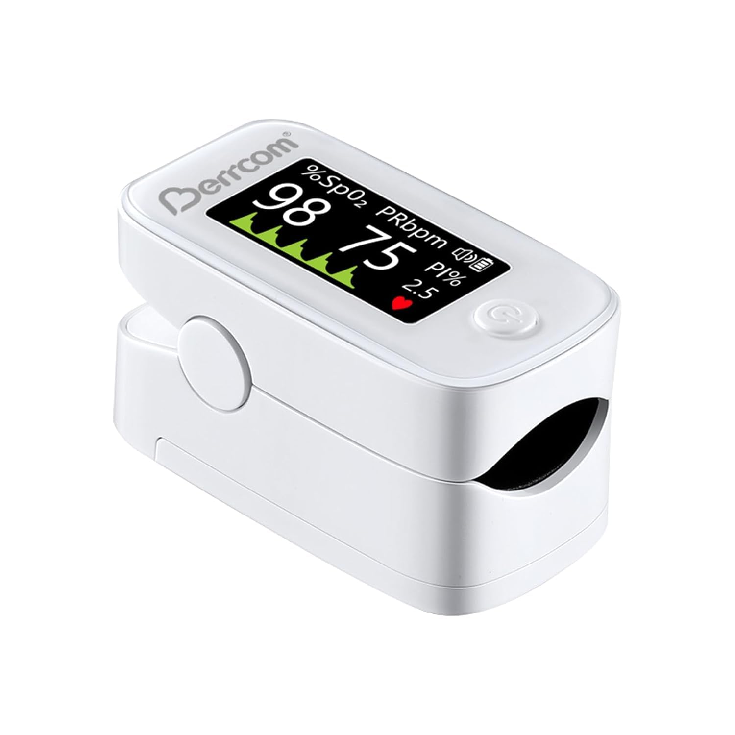 Berrcom Pulsoximeter Blut-Sauerstoff-Sättigung Monitor Finger hohe Genauigkeit Sats Monitor für Erwachsene mit Batterien und Lanyard