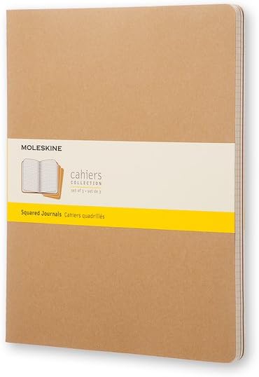 Moleskine Cahier Journal, Soft Cover, XXL (8.5" x 11") Dotted, Kraft Brown, 120 Pages (Set of 3)