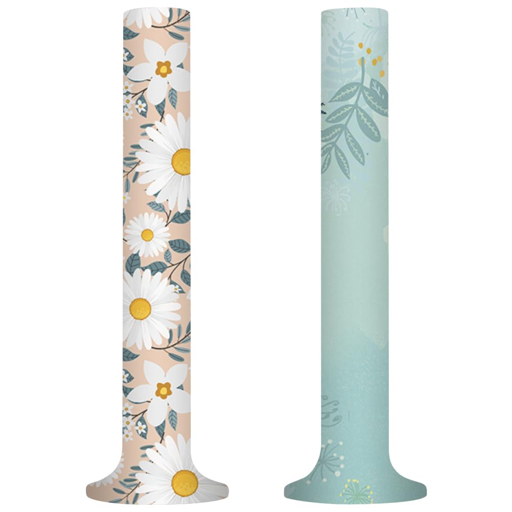 YANGSHINE 2 Pieces Tower Fan Dust Cover, Vertical Fan Dustproof Protection Cover for 39-53 Inch Household Stand Fan Leaf Daisy Pattern Decorative Cover