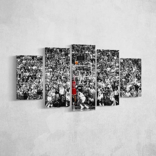Tableau basket-ball mural 5 pièces multicolore bois polyester - Homemania 100x60
