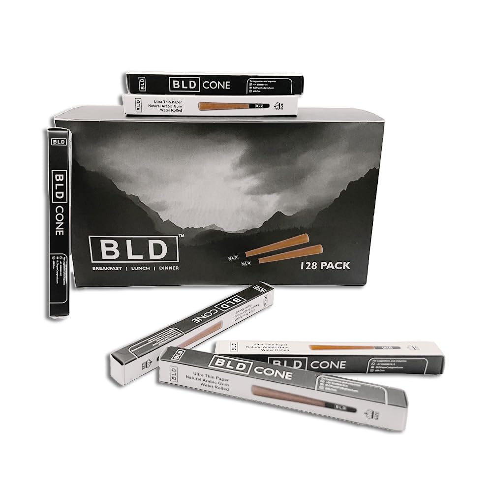 BLD Pre Rolled Cones - 128 Pack, King Size, Slow Burn, White