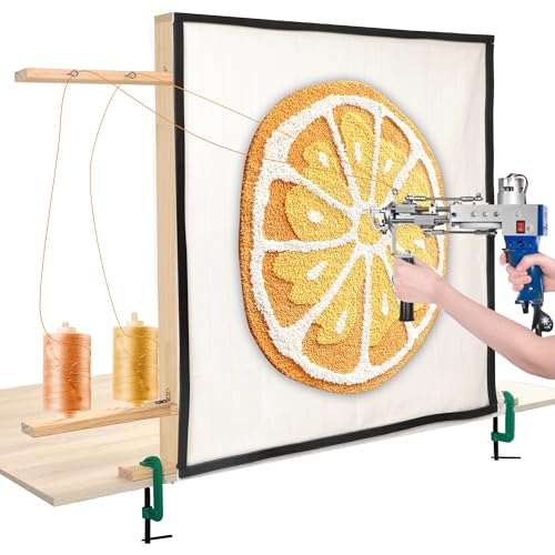 Rug Tufting Frame 29.5in X 29.5in Wooden with Rubber Strips for Protection Suitable for tufting Enthusiasts Desktop Frame