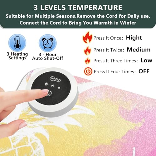 Tapis de souris chauffant cuir sous-main bureau antidérapant - 7