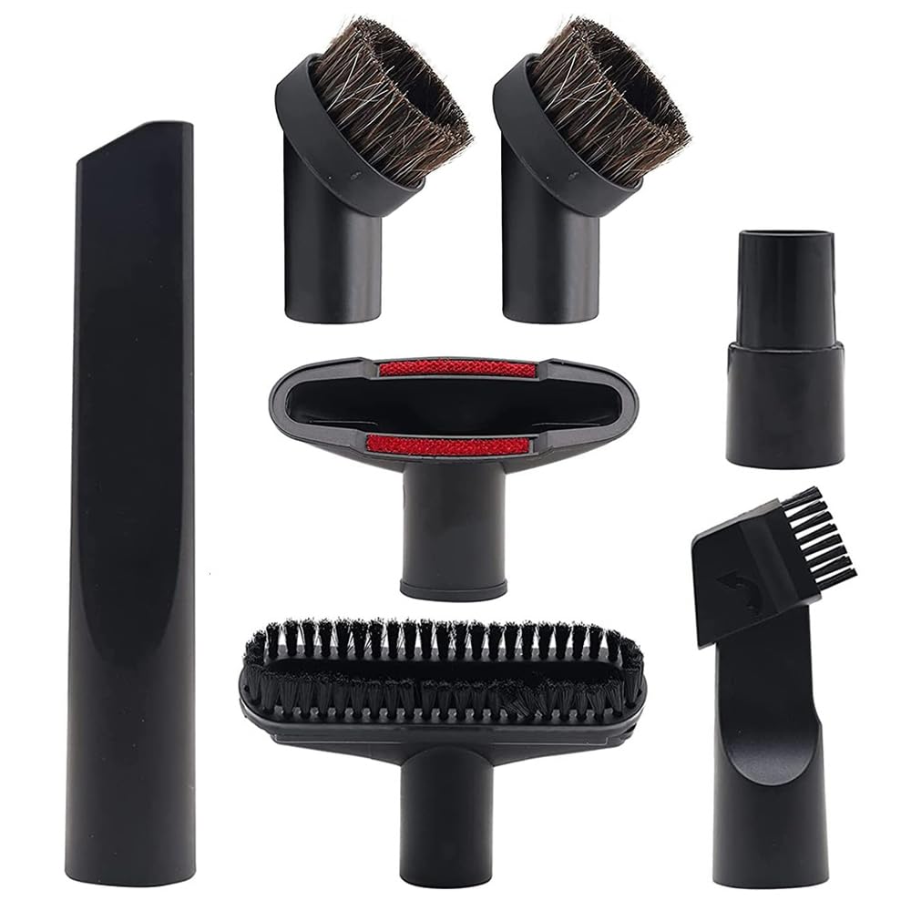 7 Pcs Vacuum Cleaner Attachment 32mm & 35mm Vacuum Accessories for Henry & Shark Hoover Vacuums Brush Nozzle Crevice Tool Include PP Brush, Flat Suction Nozzle, 2-in-1, Horse Hair Round Brush