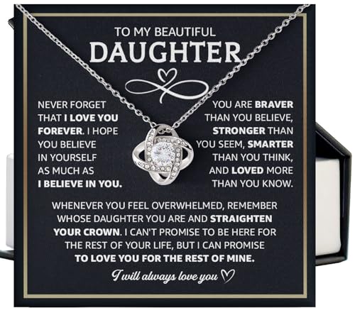 To My Daughter Necklace From Dad Or Mom With Heartfelt Message