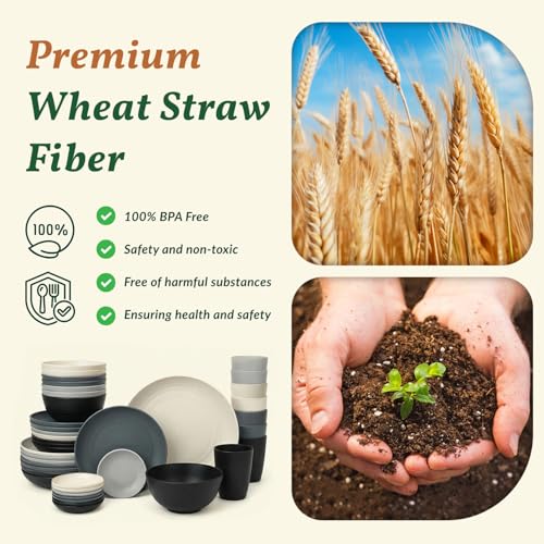 Up to 30% Off Homienly 40-Piece Wheat Straw Dinner Set - Image 4