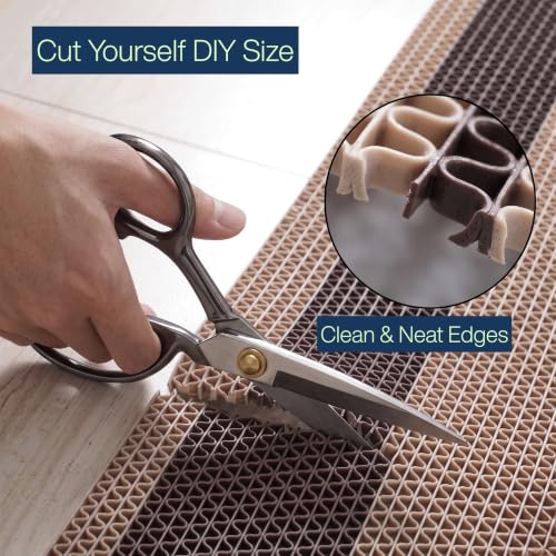 Image of ishro home Anti Skid Waterproof PVC Rubber Mat for Bathroom, Floor, Swimming Pool, Shower, Entrance & Rainy Areas | Multipurpose Dual Colour Floor Mat |Cream & Brown, 4x4 ft
