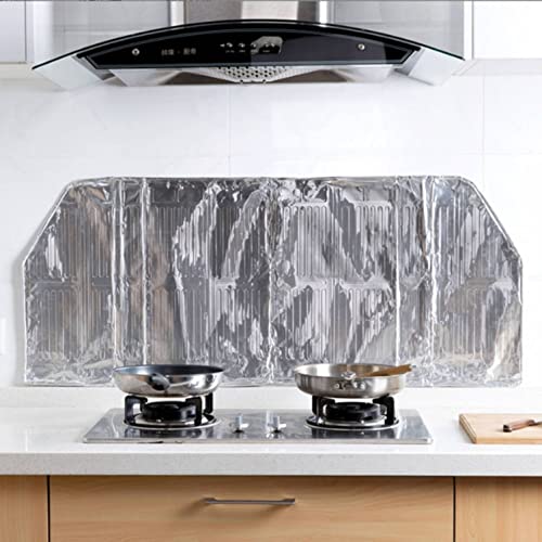 Luxshiny Kitchen Oil Barrier Foil Board 47X20 Inch Aluminum Stove Splash Guard Heat Resistant Non-Stick Oil Splatter Screen Easy Clean - Image 2