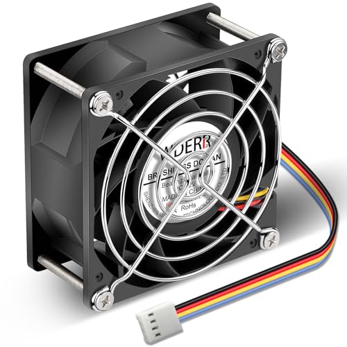 Ventilador PWM 80mm alto rendimiento 12V contra calor en cajas ventilacion escape