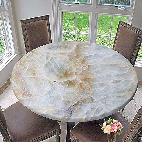 SUPNON Elastic Edged Table Cover, Round Tables Tablecloth Table Cloth, Marble Patterned Texture Background Waterproof Table Pads W0356175 67" Cover
