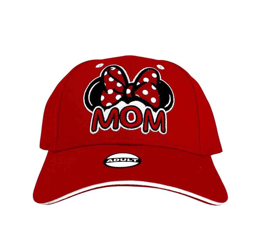 Disney Womens Minnie Mouse Mom Fan Baseball Hat, RED