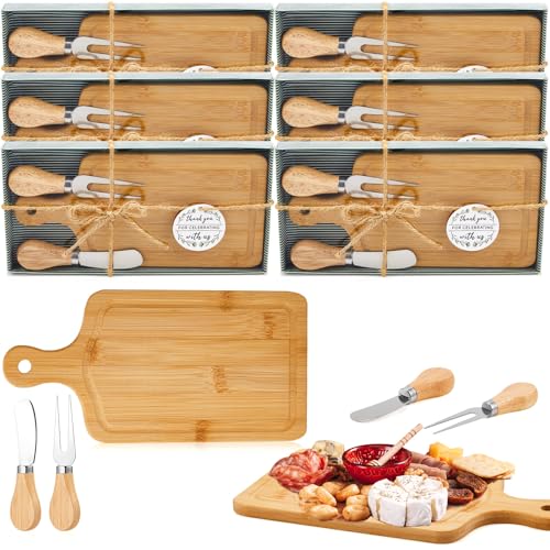 Set de 6 tablas cuadradas de bambú con cuchillos y tenedores miniatura 1