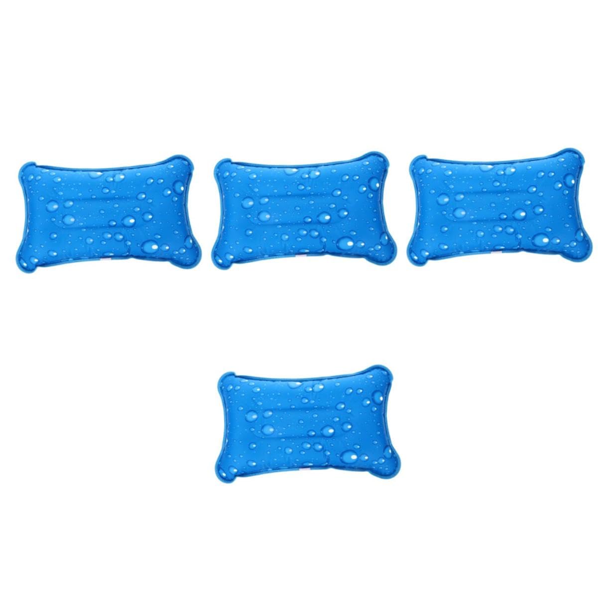 Ciieeo 4 Pièces Coussin été Auto Gonflable et Rempli Eau Bleu Ciel Oreiller Rafraîchissant Portable pour Camping et Activités Extérieures