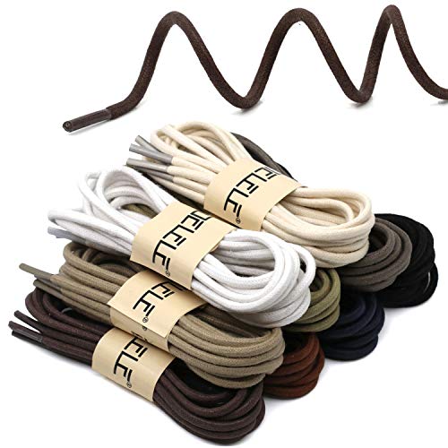 Image of DELELE 2 Pair Super Cotton Round Waxed Shoelaces 1 /8 inchThick Shoe String Boot Laces for Dress Shoes