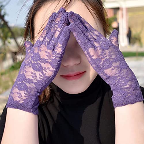 Mesyo Short 80s Lace Fingerless Gloves Wrist Length Formal Women Vintage Tea Party Gloves4