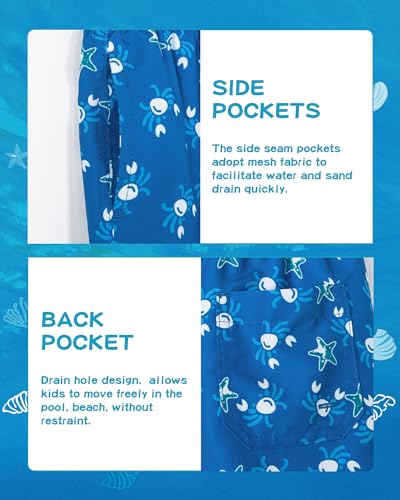 Image of SURF CUZ Boys Swim Trunks Toddler Swim Shorts UPF 50+ Bathing Suit for Boy Swimsuit Quick Dry Mesh Beach Boardshorts Swimwear