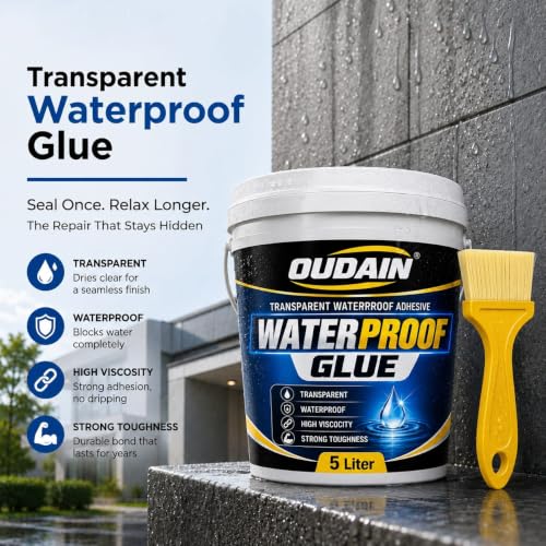 Image of 5 kg Glue Waterproof Glue for Leakage, Epoxy Resin for Flooring, Crack Seal Agent Waterproofing for Roof Leakage Solution Indoor Outdoor Waterproof Adhesive Sealan