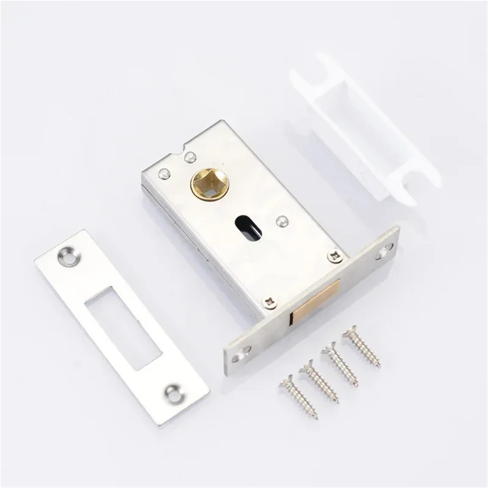Sxolcoufoh A-Copper Tongue Stainless Steel Door Lock Pull Ring Square Tongue Partition Wooden Concealed 1Pcs(A-Copper Tongue)