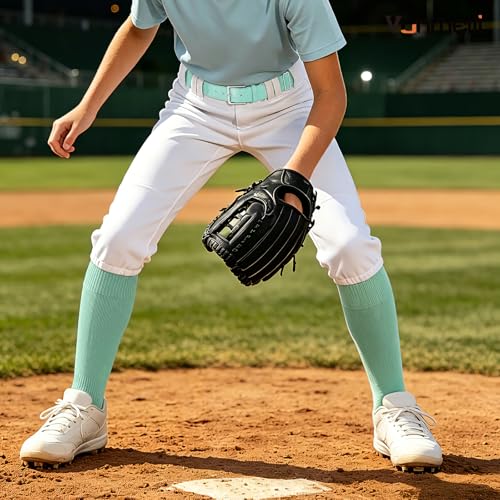 Image of VONMELLI Youth Baseball Belt and Socks Combo, Elastic Softball Belts and Socks for Boys and Adult (2 Pairs of Socks & 1 Belt)