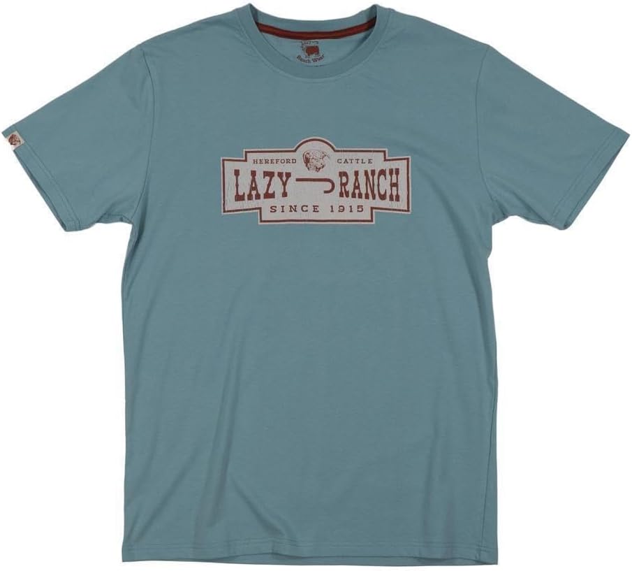 Lazy J Ranch Hereford Cattle Short Sleeve T-Shirt - Turquoise