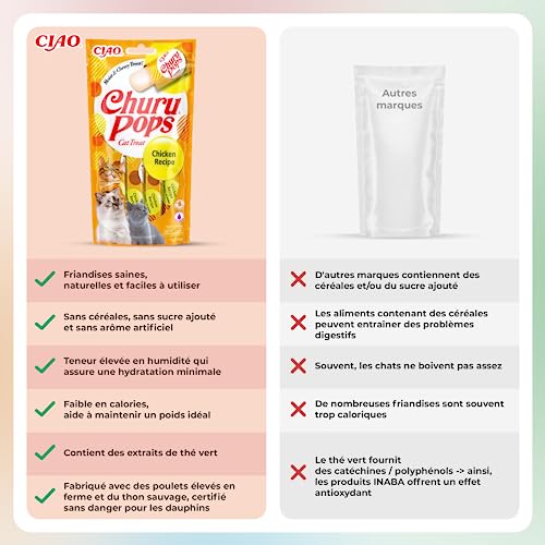 INABA Churu Pops - Friandises à Main pour Chats - Délicieux, Savoureux Snacks pour Chats - Poulet - Image 8