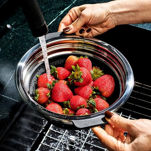 image for HexClad 2-Piece Steamer Basket Set for Steaming and Draining, Fits Hex