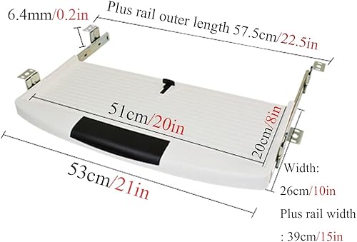 Miniatura 6 de Y&J Bandeja ergonómica de extensión de escritorio para bricolaje, espacio de almacenamiento para cajones de teclado, ideal para el hogar u oficina