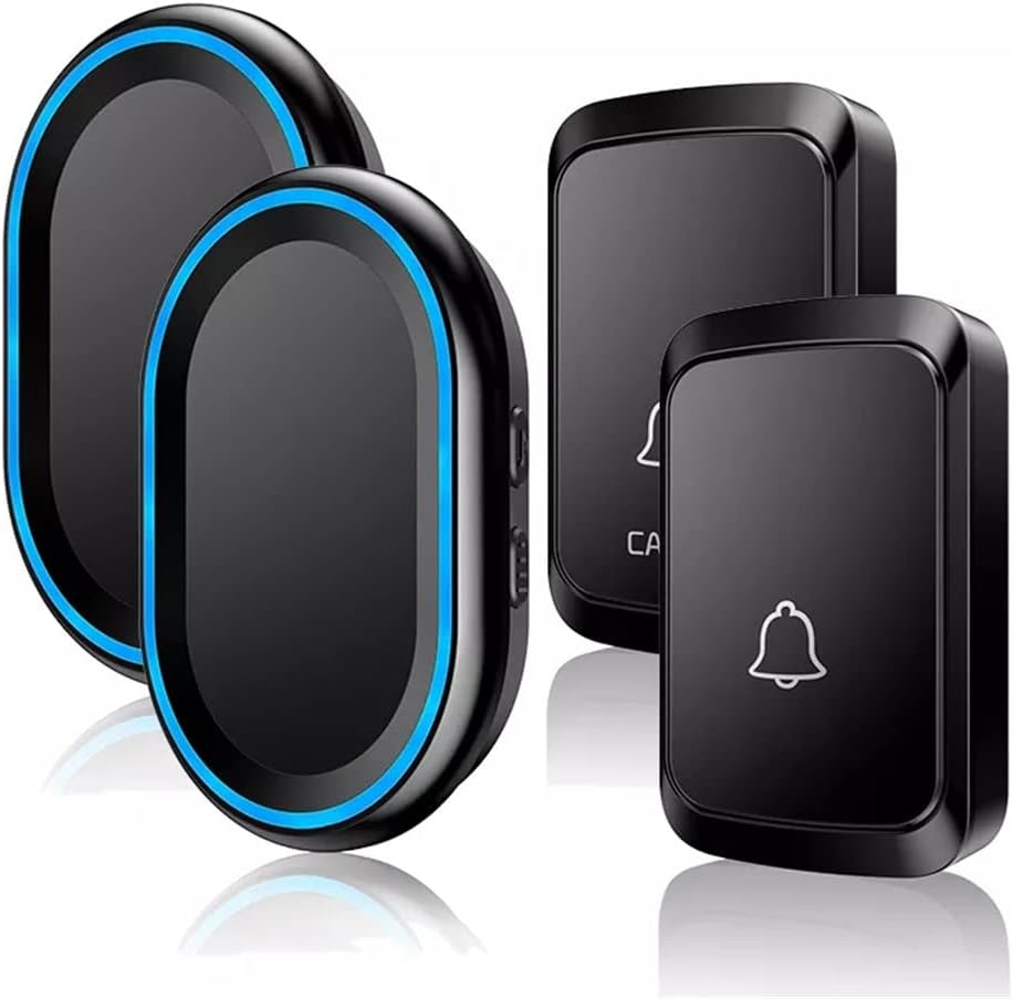 58 Chimes 300M Remote Smart LED Doorbell Battery 1 2 Button 1 2 3 Receiver (Color : D, Size : 1)