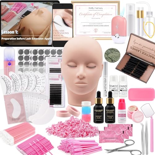 Pretty memory Eyelash Extension Kit with Training Course, PDF Gui...